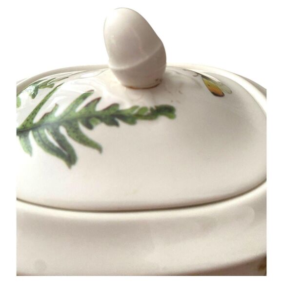 Spode Floral Haven Creamer & Sugar Bowl Set Butterfly Bee England Repaired - Picture 6 of 7